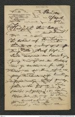 Nachlass Franz Steindachner, Brief von Emil Aug. Goeldi an Franz Steindachner (17.04.1905), Inv.Nr. 168.12, Seite 1
